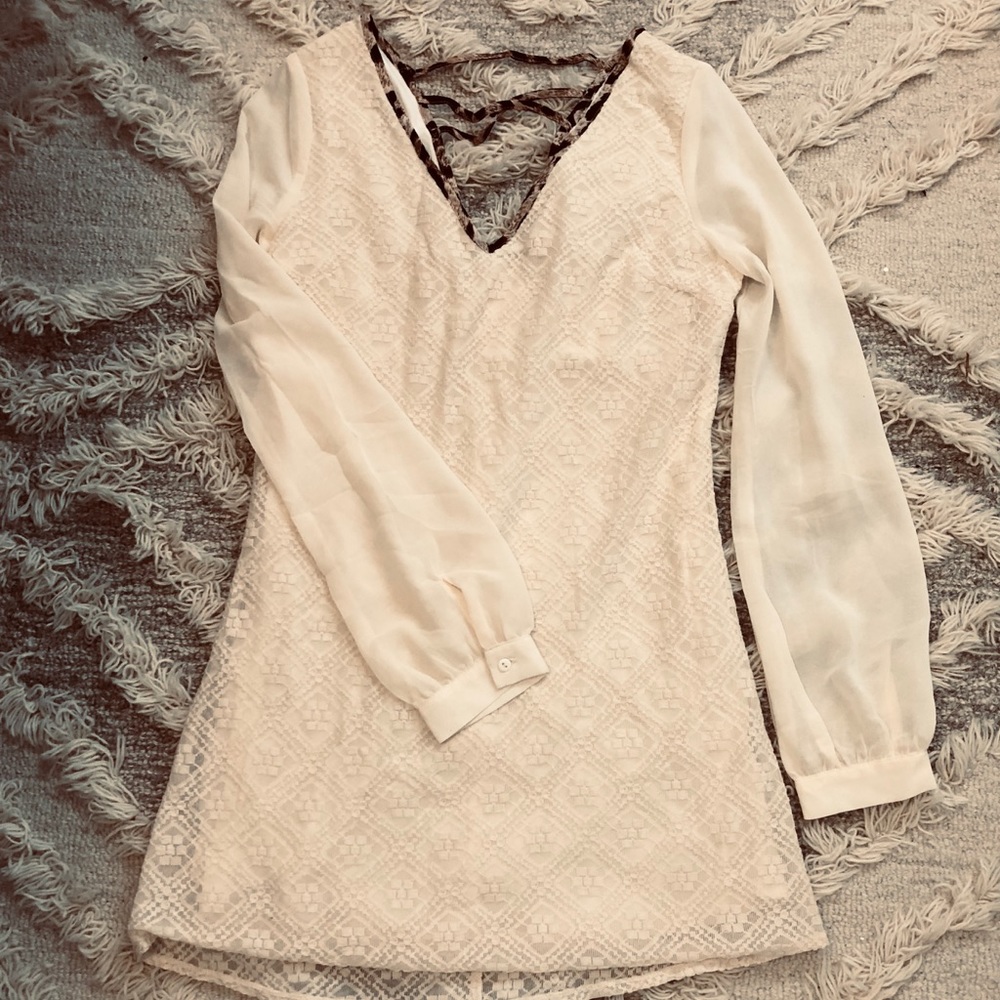 NWOT White Details Cheetah Dress